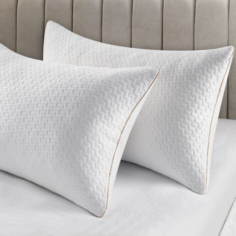 BedStory Cuscini per dormire, 2 pezzi, ipoallergenici e anti-polvere, cuscini da letto di qualità alternativa, per schiena stomaco e traversine laterali, dimensioni standard, lavabili 42 x 70 cm (1/5)