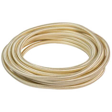 FANTON cavo elettrico tessile TONDO colore avorio 5mt 3G0,75 filo rivestito in tessuto vintage stile retrò per lampadari applique 93827-05 (1/2)