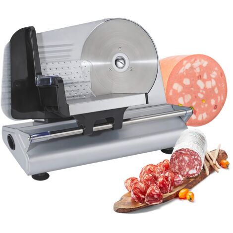 Avilia Affettatrice Elettrica da Casa, con lama da 220mm cm, 150W Affettatrice Professionale con Piedini Antiscivolo e Interruttore ON/OFF, Spessore Preciso 0-15 mm per Affettare Cibi, Carne, Pane