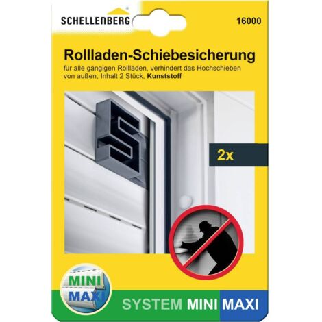 Schellenberg 16000 Set di dispositivi antisollevamento per tapparelle Mini/Maxi, antracite, Blocco a scorrimento
