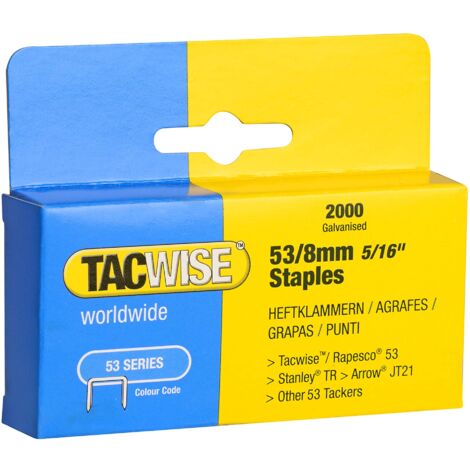 Tacwise 0335 Punti Galvanizzati, Tipo 53/8 mm, Confezione da 2000