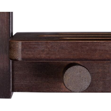 relaxdays Scaffale Doccia da Appendere 3 Ripiani, Mensola Doccia in Bambù con Gancio, HLP 70x28,5x10 cm, Marrone Scuro