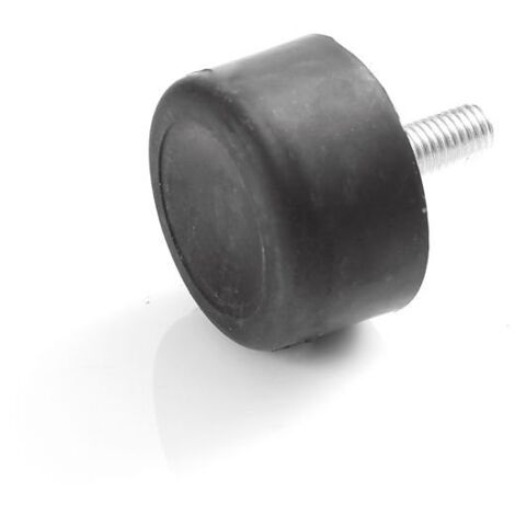 Tampone di gomma per piedino a macchina, con elemento in metallo e bullone filettato unilaterale, diverse misure (M8 x 23, 30 x 28,5)