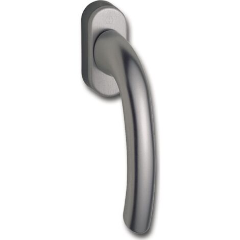 HOPPE 8106650 Maniglia per Finestra Tokyo con griglia, Quadrata, 7 x 32 mm, Inox, Effetto Acciaio Inossidabile, Edelstahl-Effekt