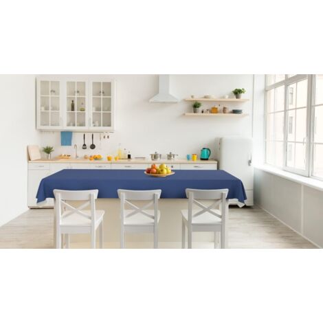 Tovaglia Quadrata Antimacchia 180x180 Cm - Stampa Bayaderes Blu, Impermeabile, Poliestere - Foto 8