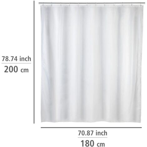 Wenko 19505100 Tenda Doccia Scribble - PEVA Impermeabile, 180x200 Cm, Bianco E Rosso, Lavabile, Con 12 Anelli Inclusi - 2