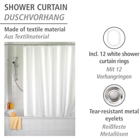 WENKO 19226100 Bastone tenda doccia curvo chrome, Alluminio, Cromo