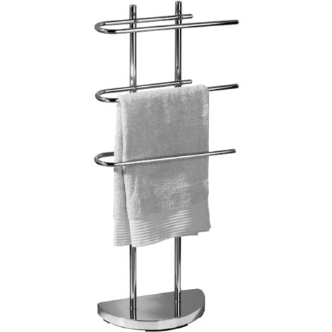 Premier Housewares Porta asciugamani da pavimento cromato con 3 bracci a U