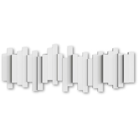 Umbra Sticks Attaccapanni Da Parete Con 5 Ganci Ribaltabili, Bianco, ‎49.53 x 3.18 x 18.42 cm, 907.18 grammi