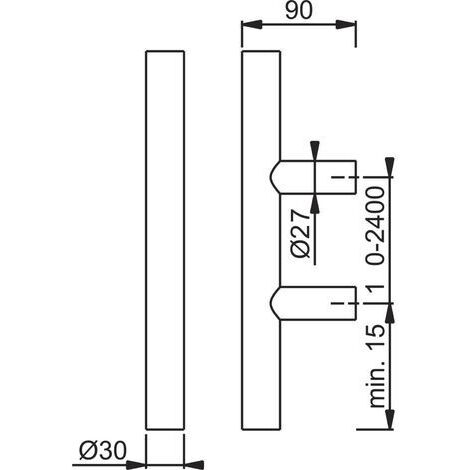 HOPPE E5011 - Maniglia a barra, in acciaio inox opaco, versione dritta, per porta di casa, 2010632