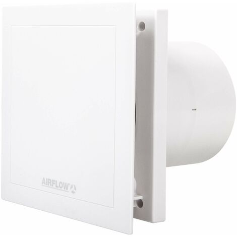 Airflow QT120T Aspiratore Bagno con Timer, 125 mm, Made in Germany, 32 dB, 2 Velocità, Fino a 47 l/s, QuietMark, Timer Regolabile, Garanzia 3 Anni