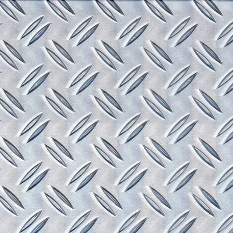 Alberts 466695 Lamiera bugnata, tipo “mandorlato”, alluminio, naturale, 120 x 1000 x 1,5 mm