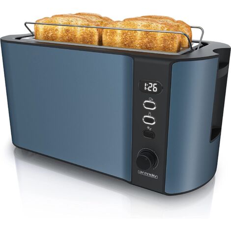Tostapane Arendo 2 Fessure XXL - Tosta 4 Fette, Scongela, Con Display E Accessorio Panini - Foto 2