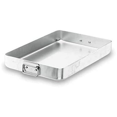 Lacor Teglia da Forno con Manici ripiegabili, Alluminio, Argento, 40 x 30 x 6.2 cm