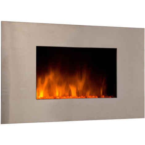 Caminetto elettrico 2000w con telecomando - pure inox - chemin'arte