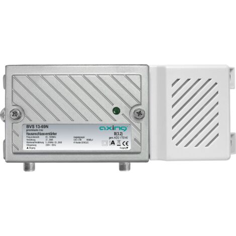Axing BVS 13-69N amplificatore tv 30 dB, con canale di ritorno attivo 5-65 MHz (1006 MHz, 100dBµV), argento (1/2)