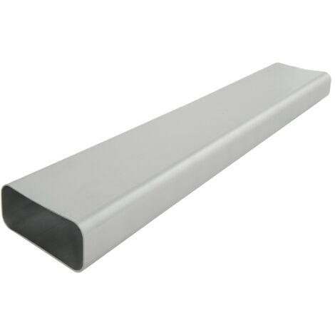 La Ventilazione CT157AC Tubo per Aerazione Canalizzata Rettangolare in PVC, Cromato Satinato, 150x70 mm