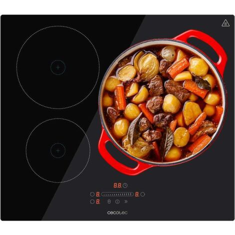 Cecotec Piastra a Induzione 3 Fuochi Bolero Squad I 3001. Potenza massima 7200 W in 9 Livelli, Indicatore di Luce, Diametro massimo 290 mm, Booster, Rilevatore di Padelle, Timer