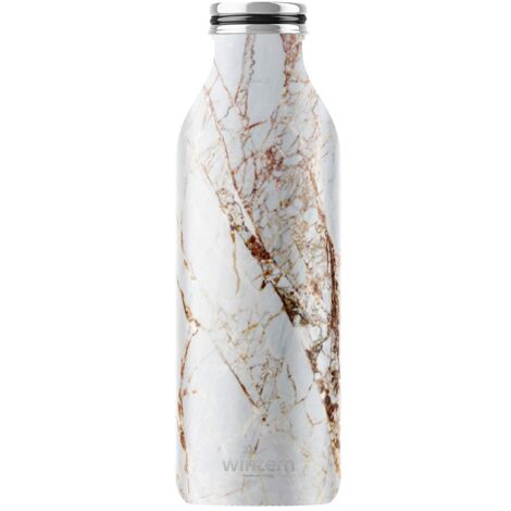 Borraccia Termica 500ml per Palestra Ufficio Scuola, in Acciaio Inox, Thermos per Bevande Calde 12h e Fredde 24h, Senza BPA, Ecologica