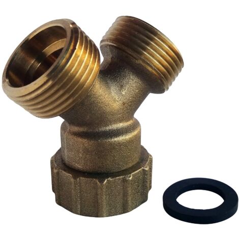SOMATHERM FOR YOU - derivazione 2 corsie di svolta dado 20/27 M20 / 27 20/27 ottone -Fitting Y-alimentazione 2 20/27 infissi come una lavatrice o lavastoviglie