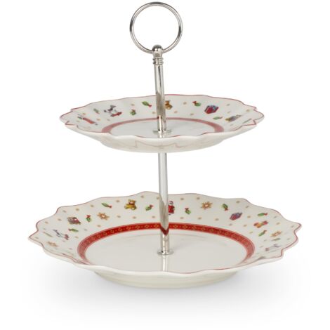 Villeroy & Boch - Toy's Delight Alzata Rosso,Bianco, Decorazione Natalizie, Porcellana Premium,Metallo (1/5)
