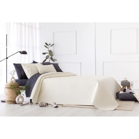 Todocama Copriletto trapuntato sottile con motivo piqué, per primavera, estate, autunno e inverno, 100% microfibra extra morbido, Copriletto multiuso, Letto 140/150/160 - 250x260cm, Beige