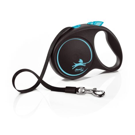 Guinzaglio per Cani Flexi BLACK DESIGN 5 m Azzurro Taglia M