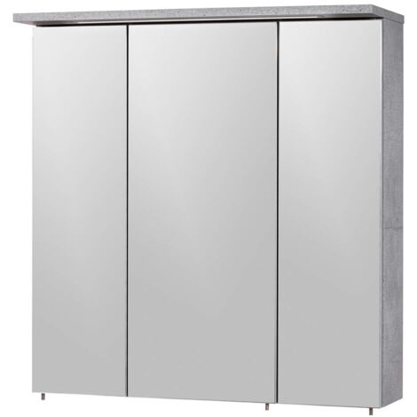 Armadietto a specchio LED 60 x 12 x 45 cm in multistrato marrone 020006743