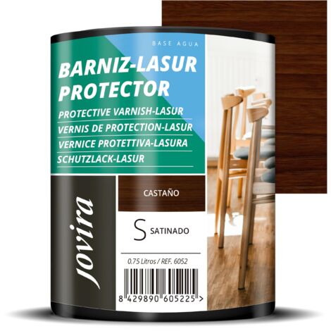 JOVIRA PINTURAS Vernice - Lasur protettiva satinato a base d'acqua. Protegge, decora e impreziosisce tutti i tipi di legno. (750 Millilitri, Castagno). D-24 (1/5)
