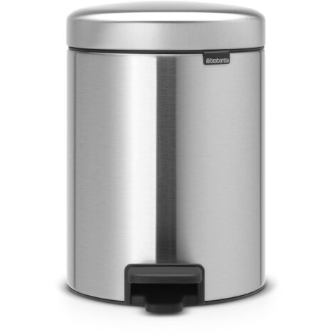 Brabantia Pedal Bin Newicon Pattumiera a Pedale, Secchio Interno in Plastica, Inox Satinato, 5 lt (1/5)