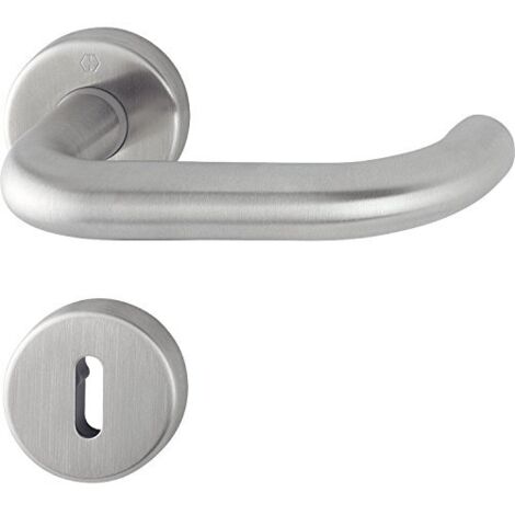 HOPPE 3286307 Set Maniglia Paris con Rosette BB (Deadlock), Acciaio Inox Opaco, Rosa