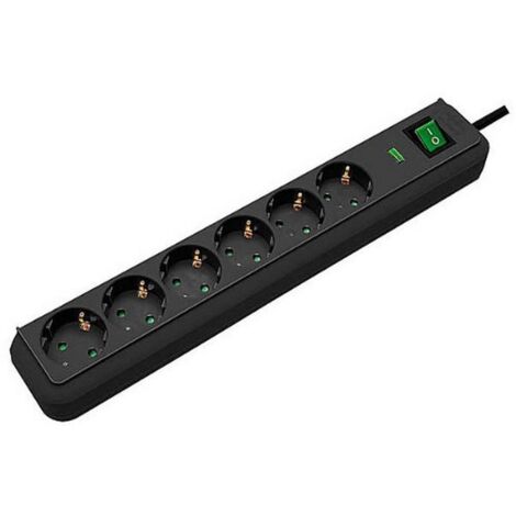 Brennenstuhl Eco-Line 13.500A presa multipla con protezione di sovratensione 6 prese nero 1,5m H05VV-F 3G1,0