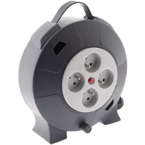 Zenitech - Avvolgicavo - 4 prese - 10m con interruttore