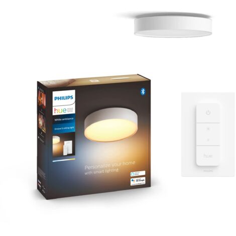 Philips Hue Illuminazione smart - Plafoniera Smart LED, diametro 55 cm, 48 W, dimmerabile, con telecomando, luce bianca, bianco 915005997001