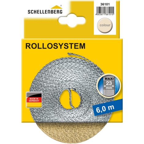 Schellenberg 36101 Cintino per tapparelle avvolgibili 23 mm x 6 m - sistema Maxi, cinghia tapparella beige (1/4)