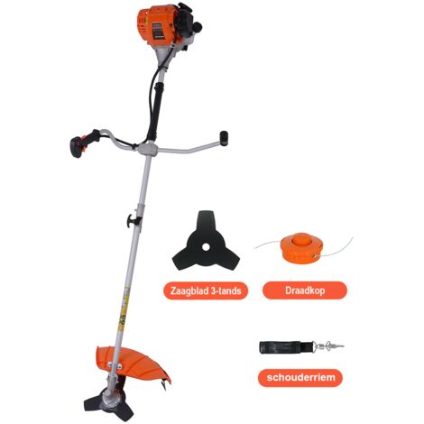DECESPUGLIATORE A SCOPPIO TAGLIAERBA TOSAERBA 52 CM³, FIGLIO 2.4MM + 3 LAME (3/4/8 DENTI)