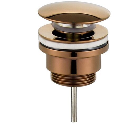 Kibath L480671 Valvola Clic Clac Universale Oro Rosa. Scarico Push-up per lavabo e bidet. Dado da 1 1/4. Realizzato in ottone