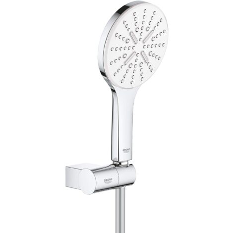 Grohe Rainshower SmartActive - Set doccetta 130 9,5 l/min, 3 getti, supporto e flessibile, bianco luna 26580LS0