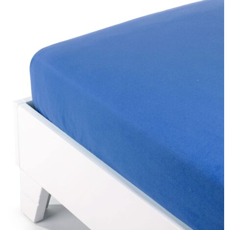 Caleffi Lenzuolo con Angoli Inferiore Tinta Unita Flanella Matrimoniale Blu in Flanella - 20192