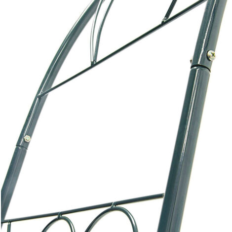BAKAJI Arco Da Giardino Con Cancello - Struttura Metallica Per Piante Rampicanti 228cm Nero - Foto 14