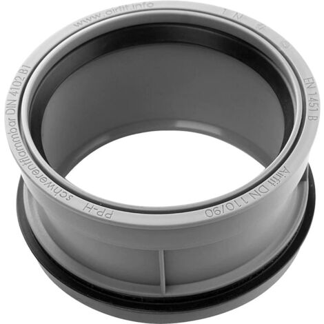Airfit Riduttore per acque reflue a PP f tubo HT/KG conz DN 110x90 11090IR, grigio