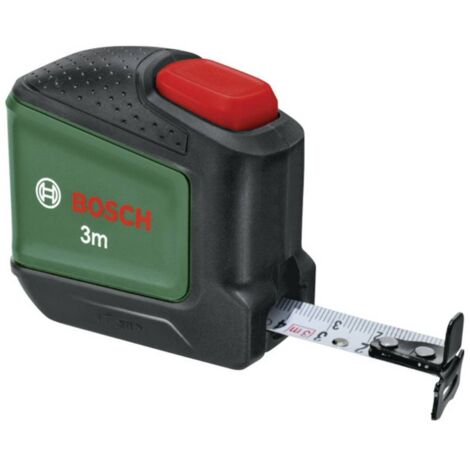 Bosch metro a nastro da 3m (Auto-Lock larghezza nastro 19 mm metro a nastro di 3 metri preciso con scala metrico-decimale rivestito in nylon con gancio bidirezionale e gancio da cintura in metallo) (1/5)