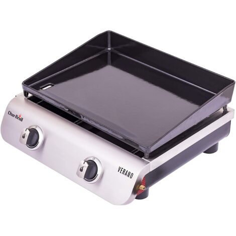 Char-Broil 140 879 - Plancha Verano 200 - Piastra da Cucina a 2 fuochi e Finitura in Acciaio Inox.