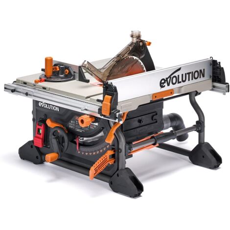 Evolution Power Tools R255TBL Sega da banco (La prossima generazione Rage 5-S) Lama da taglio multimateriale Taglia legno metallo plastica, smusso a 45°, angolo obliquo +/- 60°, 1650 W