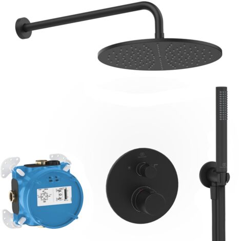 Ideal Standard - Ceratherm T100, Kit doccia con miscelatore termostatico, Set da 7 pezzi per doccia, Magnetic Grey (1/5)