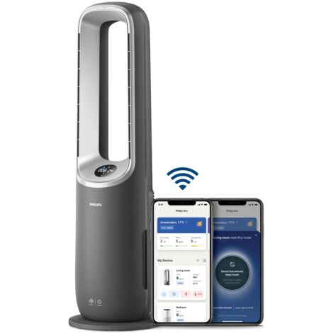 Philips Air Performer 3in1 Purificatore, ventilatore e riscaldamento - Fino a 70 m². Filtro HEPA. Rimuove odori e il 99,97% delle particelle inquinanti. Display, App e Alexa (AMF870/15)