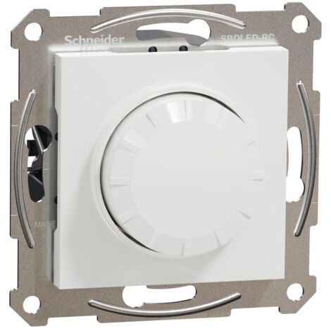 Schneider Electric Asfora EPH6870121D - Interruttore dimmer girevole per lampade a LED, 230 V, 0 – 370 W, a incasso, sezione fase, bianco (1/5)
