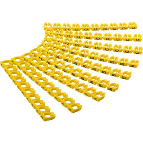 Goobay 72518 Marcatori a Clip per Cavi "Lettere A-C", per Cavi con un Diametro Massimo di 6mm, Confezioni da 90 (1/5)