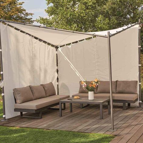 Siena Garden J05233 - Set di 2 Pannelli Laterali per Gazebo Berlino, 3 x 3 m, Colore: Bianco