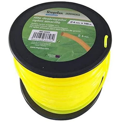 Riegolux 107674 - Filo per decespugliatore rotondo, in nylon, 3,3 mm x 100 m, colore: Giallo